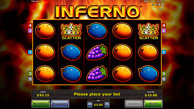 Характеристики слота Inferno 9