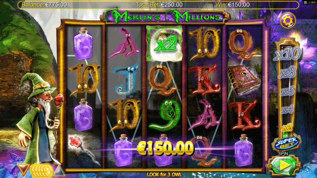 Игровой интерфейс Merlin's Millions 10