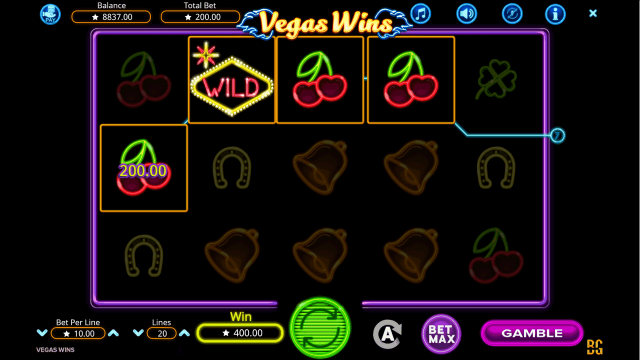 Бонусная игра Vegas Wins 10